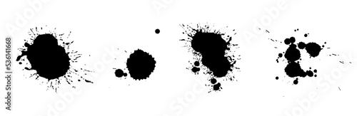 Set of abstract stains, blots, splashes and smudges.Vector graphics.