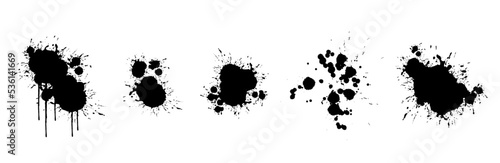 Set of abstract stains, blots, splashes and smudges.Vector graphics.