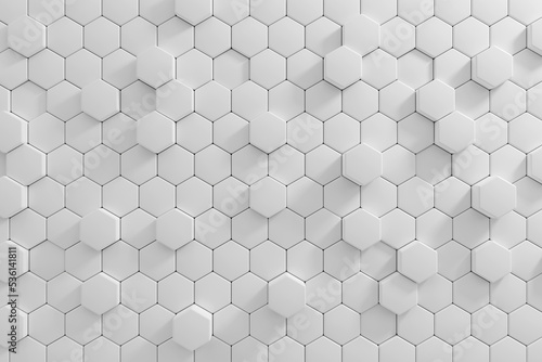 Fototapeta Naklejka Na Ścianę i Meble -  Abstract White hexagon background 3d.