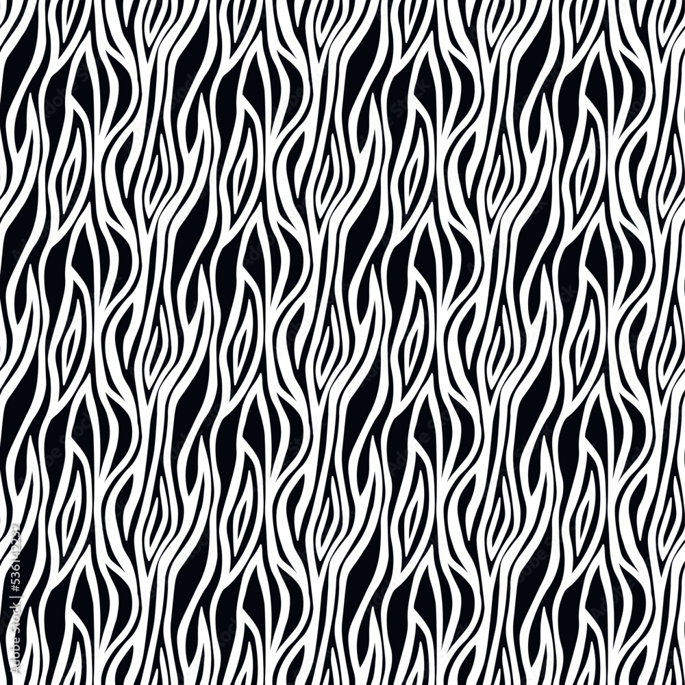 Abstract modern zebra seamless pattern. Animals trendy background. White and black decorative vector stock illustration for print, card, postcard, fabric, textile. Modern ornament of stylized skin Abstract modern zebra seamless pattern. Animals trendy background. White and black decorative vector stock illustration for print, card, postcard, fabric, textile. Modern ornament of stylized skin