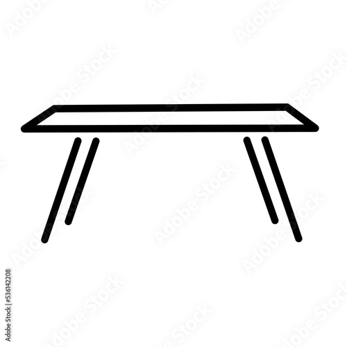 Vector of table sign isolated on white background. Simple single icon for table, furniture, furnishings, room, and home decor. Modern and minimalist style table illustration for home interior design