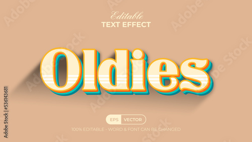 Oldies text effect style. Editable text effect.