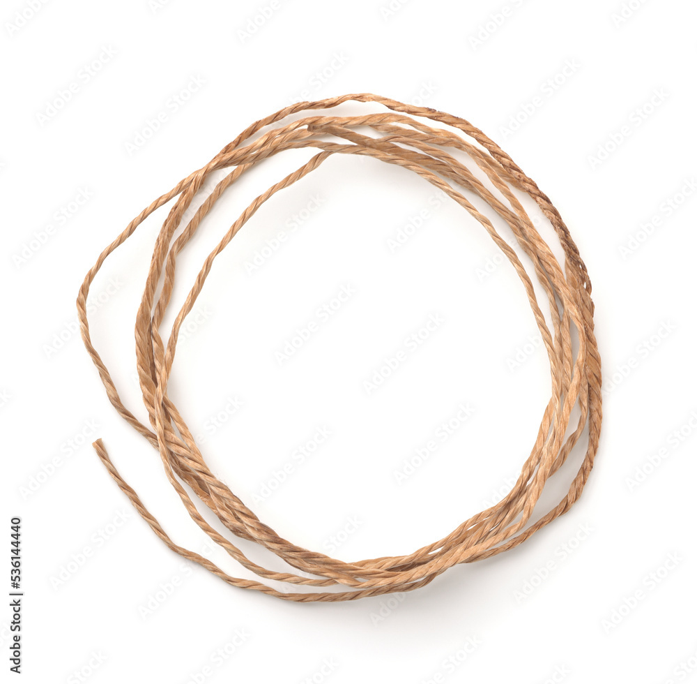 Top view of rolled natural twine Top view of rolled natural twine
