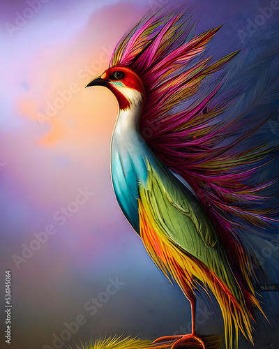 Artistic concept painting of a cute bird , background illustration.