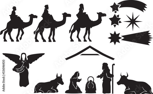 Christmas Nativity Three Wise men Start design decoration set