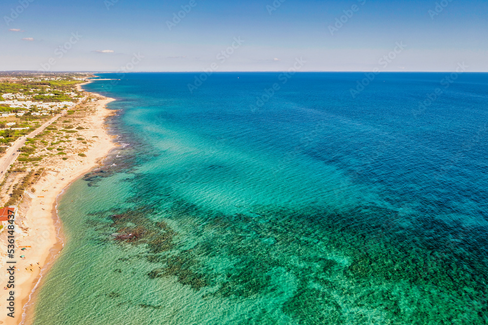 Spiaggia di Piri Piri, Campomarino di Maruggio, Salento, Puglia, vista aerea