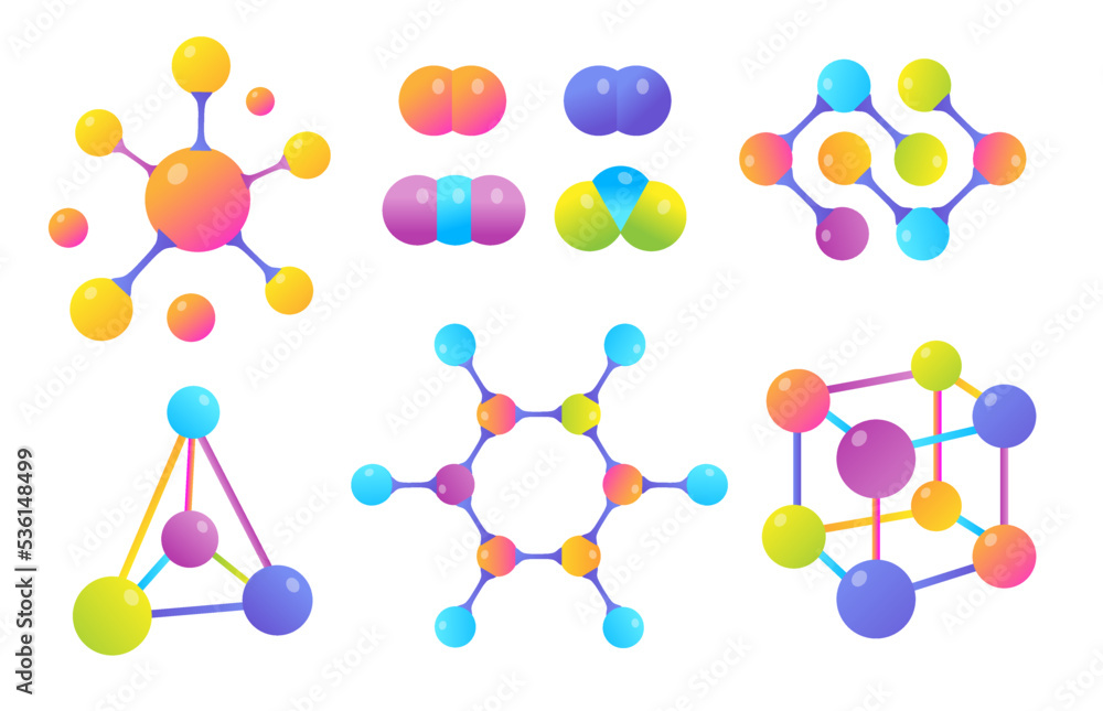 Vetor do Stock: Molecular structures vector illustrations set ...