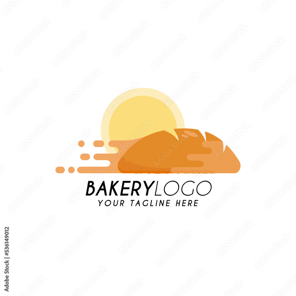 Logo bakery design with flying and speed concept Logo bakery design with flying and speed concept