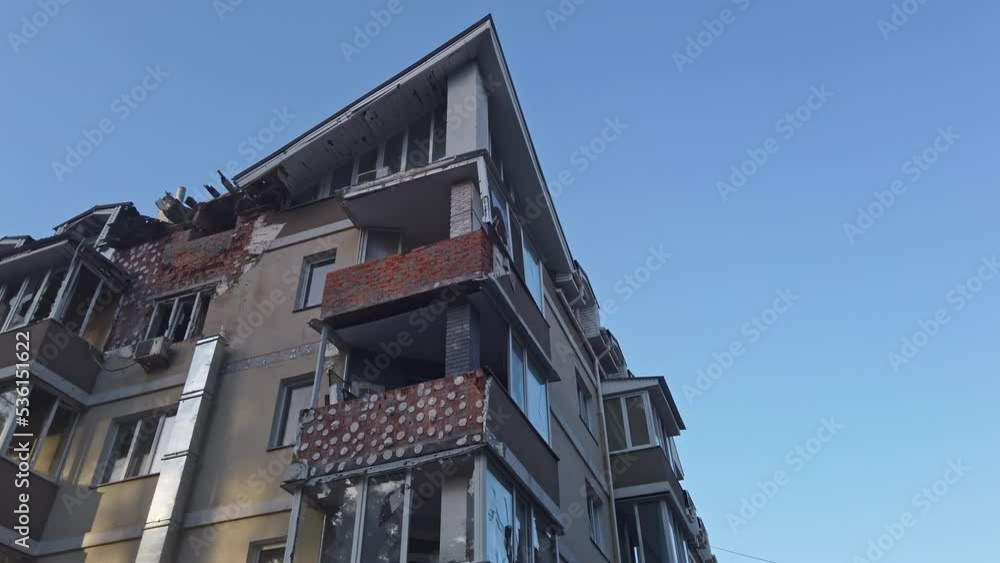 Destroyed places buildings near Kyiv Ukraine Bucha Destroyed places buildings near Kyiv Ukraine Bucha