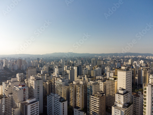 Aerial view of the  Higien  polis  neighborhood in the heart of Sao Paolo  Brazil