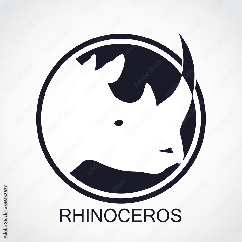 silhouette rhinoceros head negative shape logo silhouette rhinoceros head negative shape logo