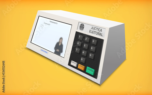 The electronic ballot box with numeric keypad. Buttons with braille font.