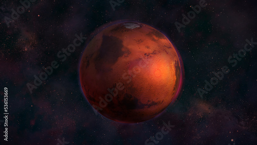 Fototapeta Naklejka Na Ścianę i Meble -  Planet Mars from space with a view of Arabia Terra