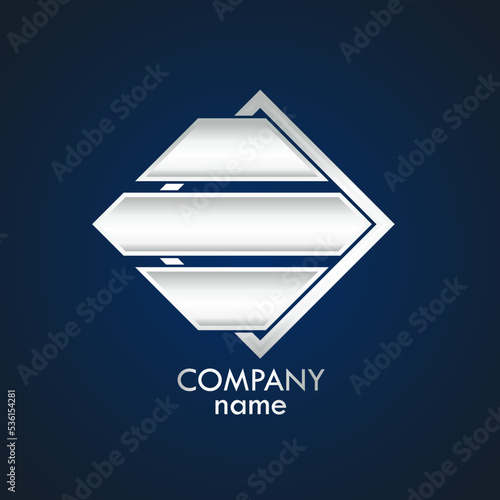 3d silver square modern logo