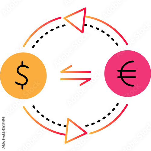 Exchange money line icon currency convert vector