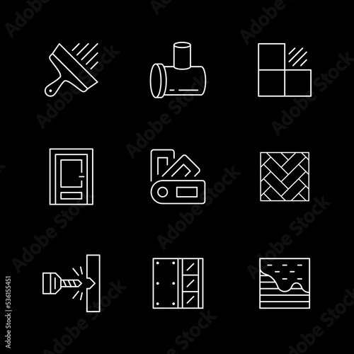 Set line icons of house repair