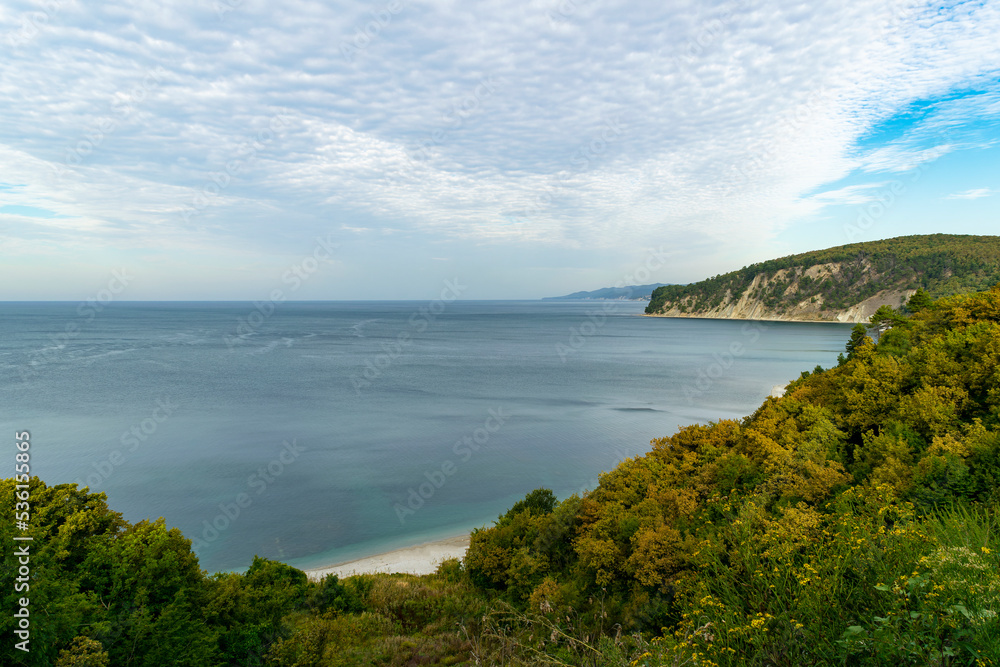 Beautiful view of the Black Sea coast. Beautiful morning on the coast.
