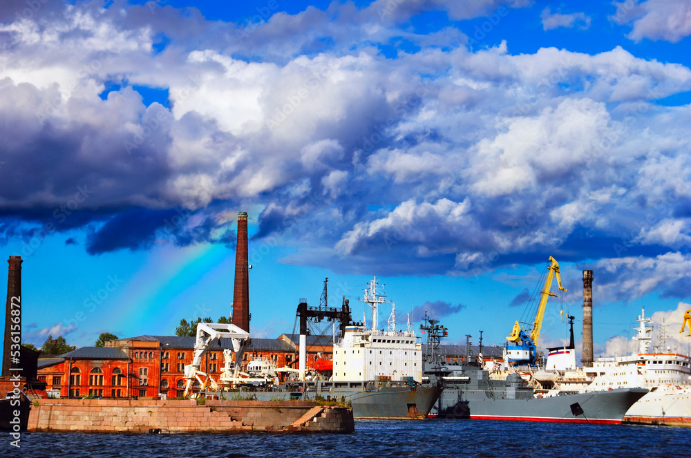 Kronstadt, A Town And Naval Base On Kotlin Island, Baltic Sea, Near St 