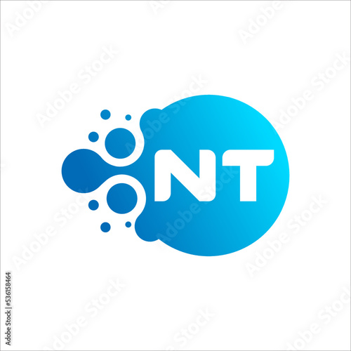 TN, NT Letter With Dot Logo Design Template Vector