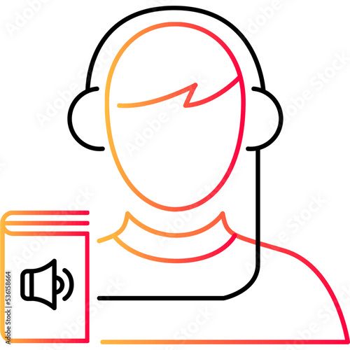 Audio book outline icon vector audiobook logo