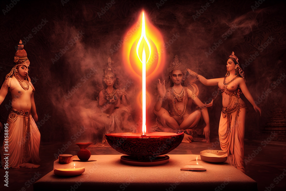 shiva and Shakti hindu god and goddess in tantric ritual Stock