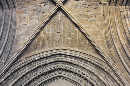 Interior details of Northern Cyprus's Lala Mustafa Pasha Mosque, originally known as St. Nicholas Cathedral