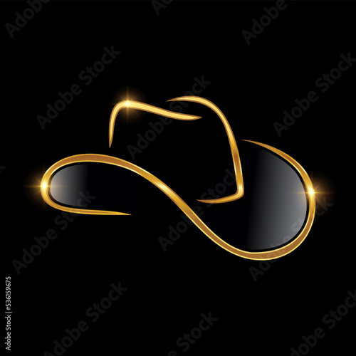 Golden Cowboy Hat Vector Sign
