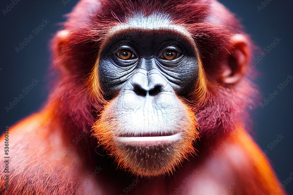 Studio portrait of urang utan Studio portrait of urang utan
