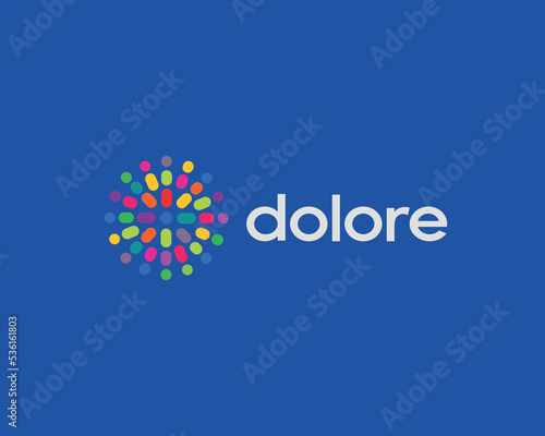 Firework logo. Starburst icon. Abstract flower logotype isolated on white background. Vector illustration.