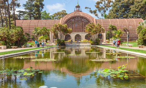 Balboa park Botanical garden plants and flower exhibits San Diego.