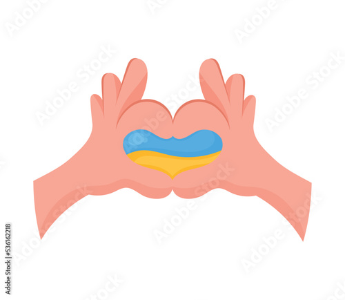 hands with ukraine flag