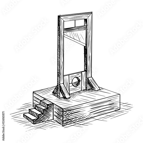 Guillotine sketch style PNG illustration with transparent background photo