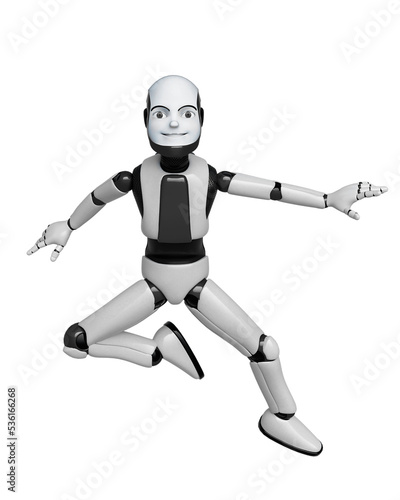 robot boy cartoon leaping