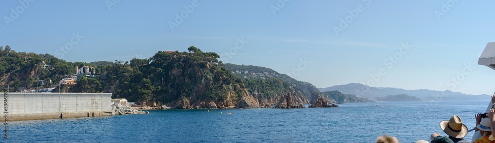 Coastline Costa Brava from Blanes towards Lloret de Mar, Catalonia.