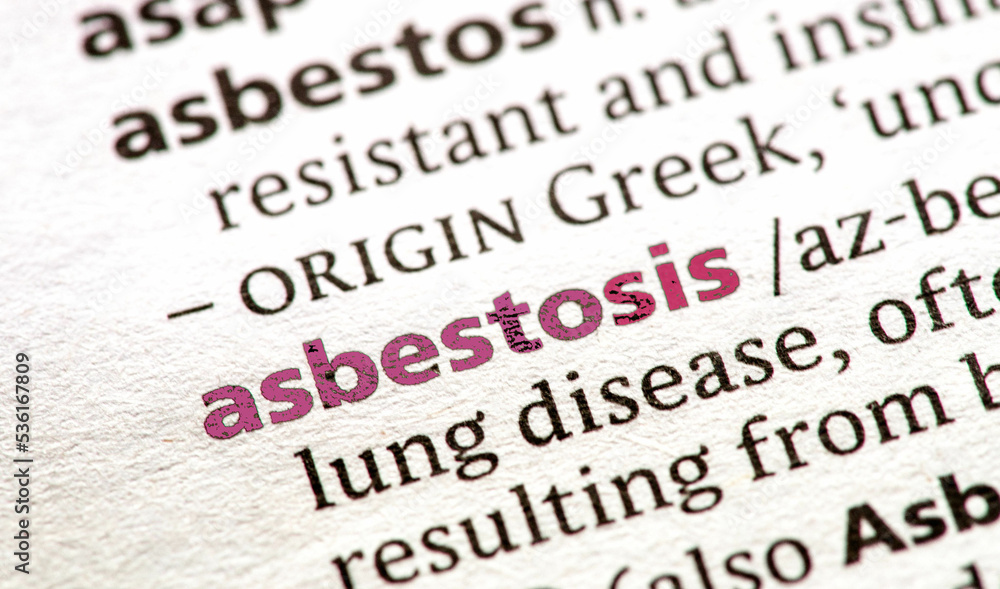 Obraz premium Asbestosis as-bes-TOE-sis is a chronic lung disease caused by inhaling asbestos fibers.