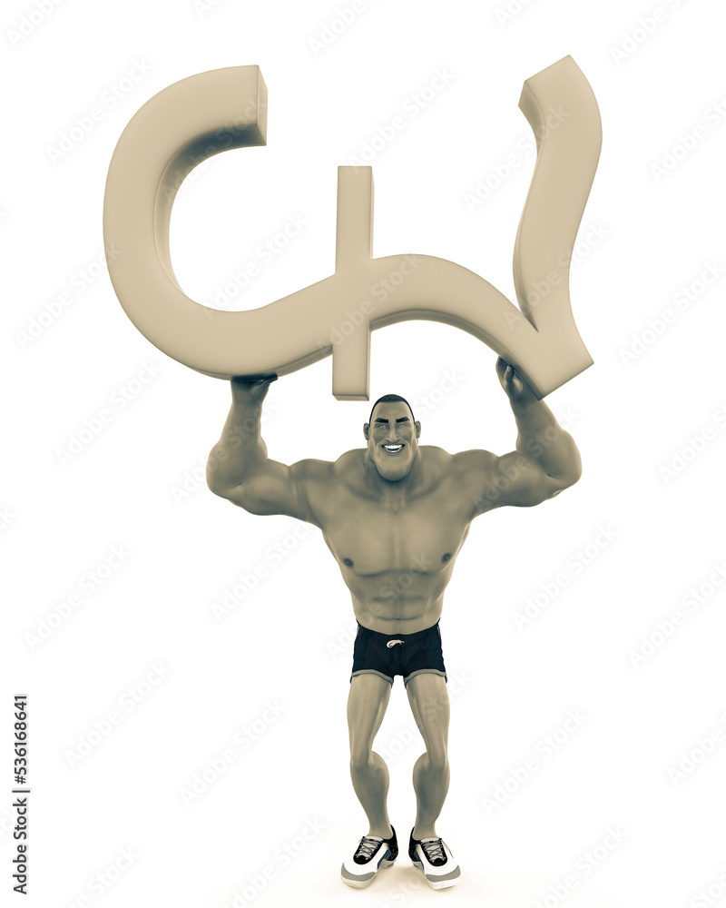 muscle man cartoon in an white background muscle man cartoon in an white background