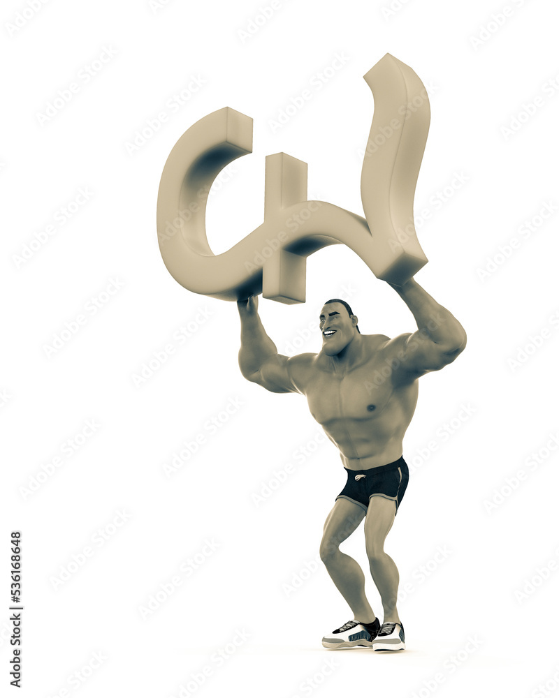 muscle man cartoon in an white background muscle man cartoon in an white background