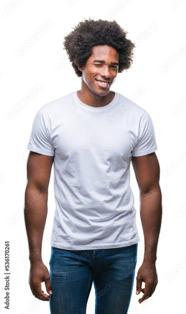Afro american man over isolated background winking looking at the camera with sexy expression, cheerful and happy face. Afro american man over isolated background winking looking at the camera with sexy expression, cheerful and happy face.