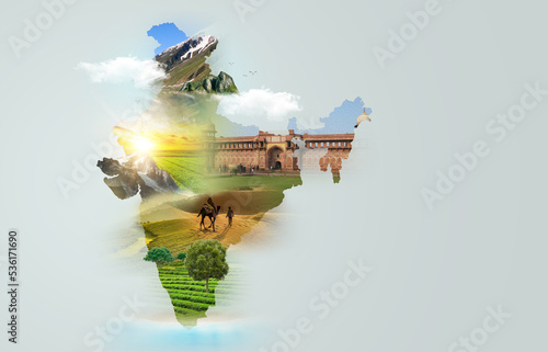 India Map. India Monuments. 
Karachi, sindh Pakistan. 06-12-2022
Environment. 3d illustration with isolated background.