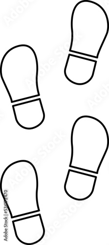 footprints hand drawn
