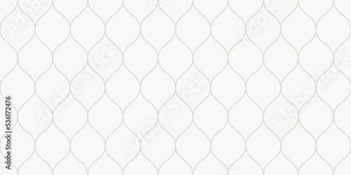 Subtle vector seamless pattern. Minimal texture of mesh, fishnet, lace, weaving, subtle lattice, wavy lines. Simple minimalist geometric background. Abstract repeat modern geo design for print, decor