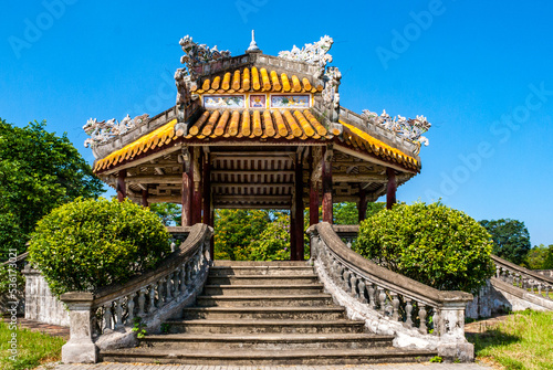 A pagoda in the grounds at the Imperial City of Hue, Vietnam, Asia