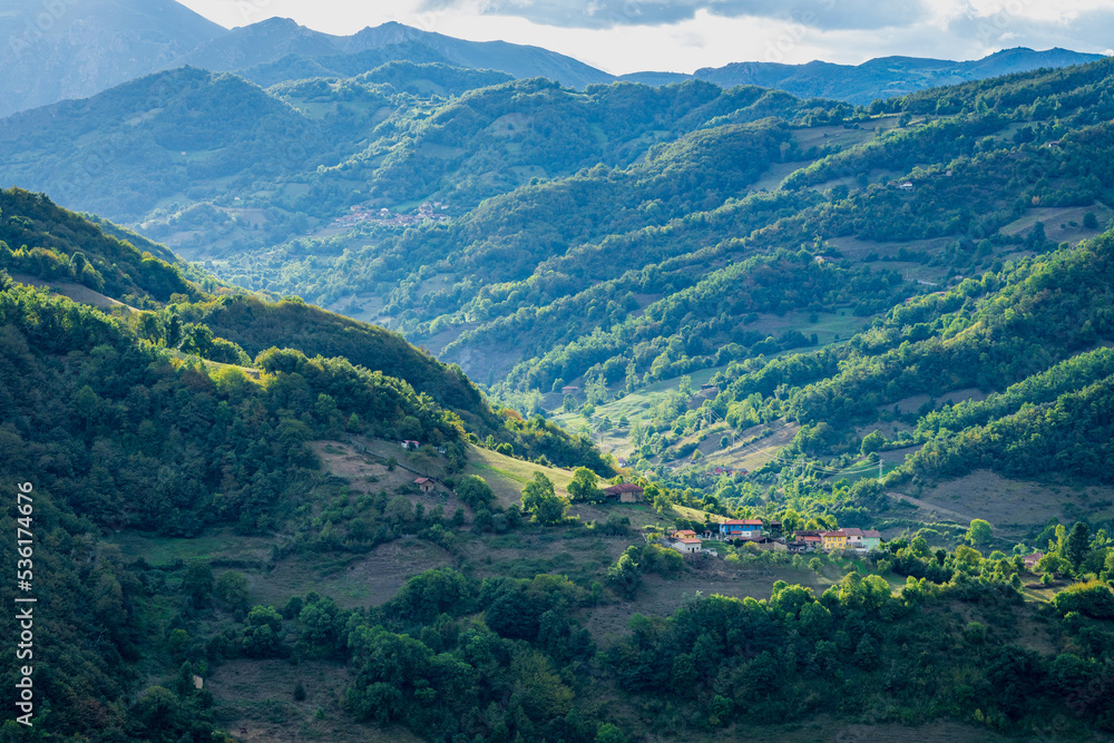Landscape in Teberga, Teverga, Asturias, Ubinas La Mesa Natural Park, Biosphere Reserve