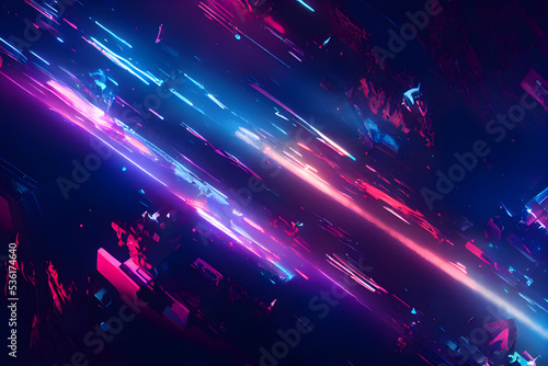 Abstract blue, mint and pink background with interlaced digital glitch and distortion effect. Futuristic cyberpunk design. Retro futurism, webpunk, rave 80s 90s cyberpunk aesthetic techno neon colors © Tamara
