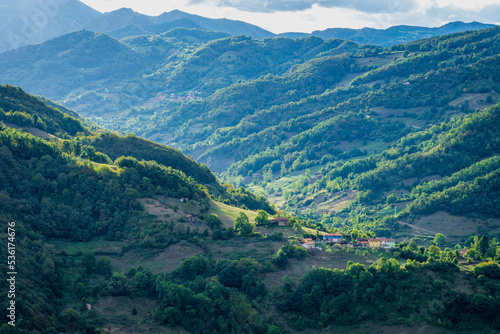 Fototapeta Naklejka Na Ścianę i Meble -  Landscape in Teberga, Teverga, Asturias, Ubinas La Mesa Natural Park, Biosphere Reserve