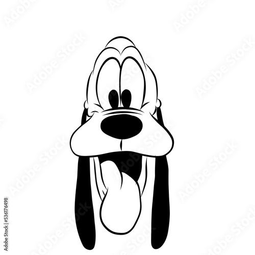 Vector of a dog head on white background, Pet. Animals. goofy photo