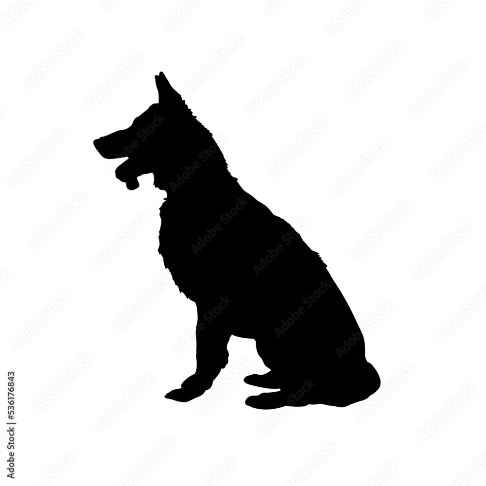 silhouette of a sitting dog