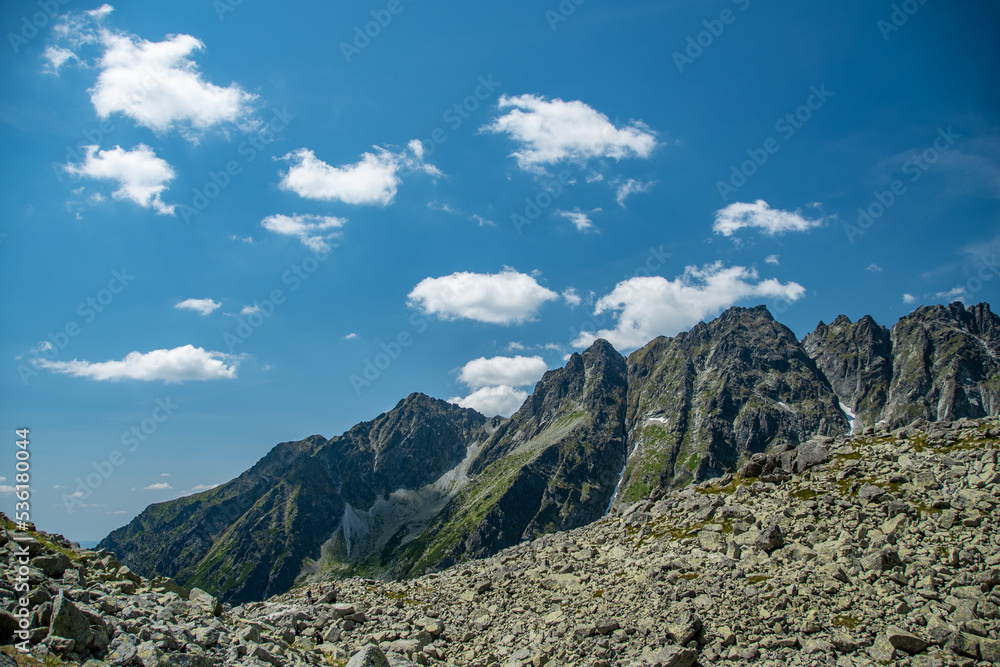 mountain landscape with blue sky, High Tatras