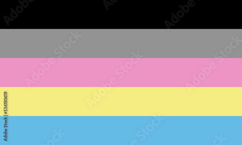 Polygender flag vector illustration gender identity in which one experiences multiple gender identities either simultaneously or varying between them. Multigender non binary, transgender or genderflui