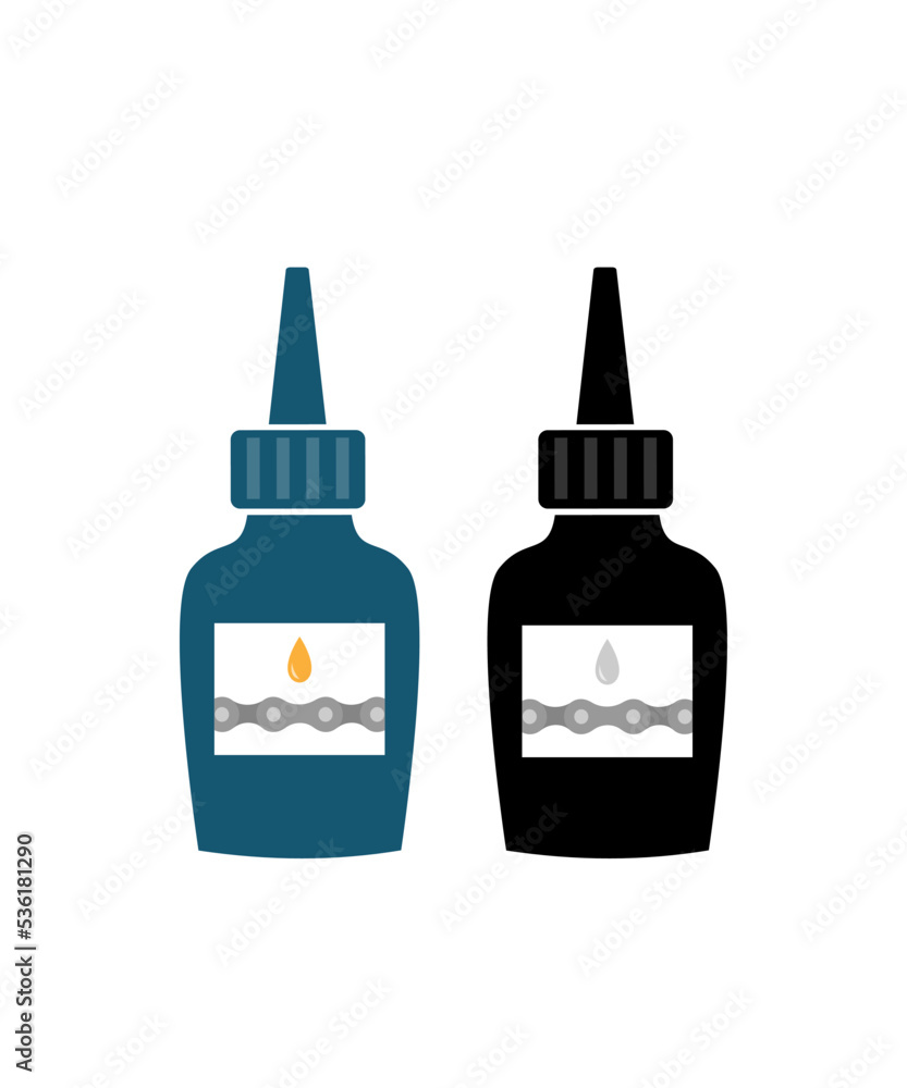 Bike chain lubricant bottle vector illustration. Bike chain lubricant bottle vector illustration.